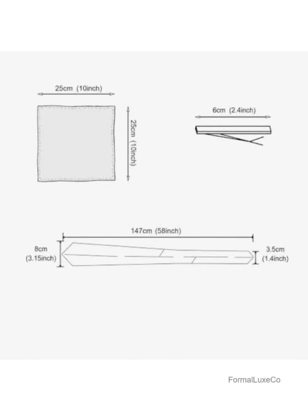 Silk Blend Tie, Pocket Square & Tie Clip Set - Formal Necktie Accessory